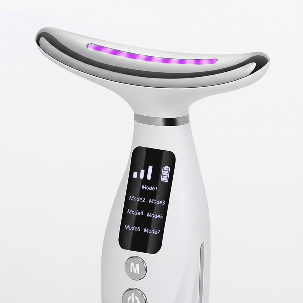 Close-up of Neck Beauty Device LED display